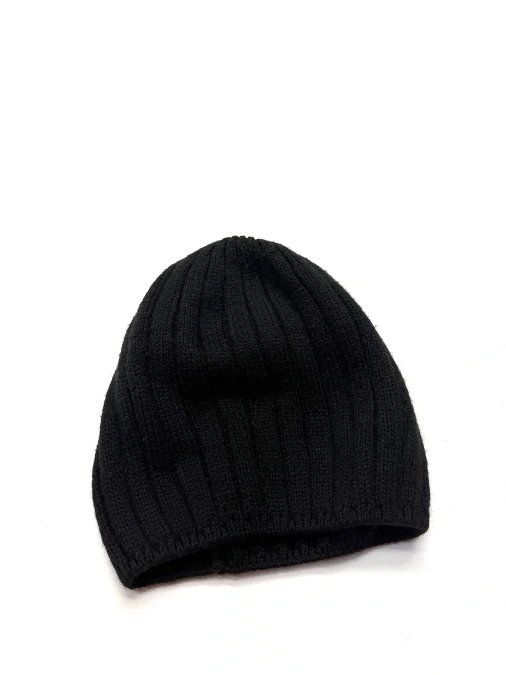 Uniqlo Heattech Wool Blend Black Ribbed Knit Beanie Hat - Minimal Style